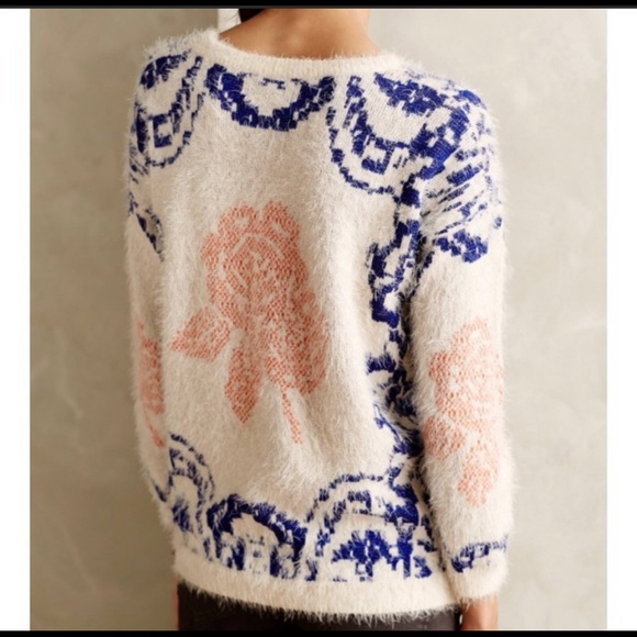 La Fee Verte Feathered Rose Anthropologie Sweater - Picture 2 of 7